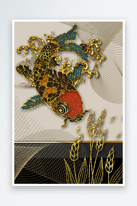 现代中式装饰画PSD模版-众图网