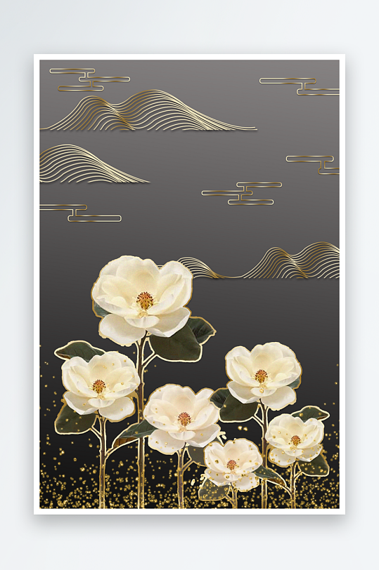 现代中式装饰画PSD模版-众图网