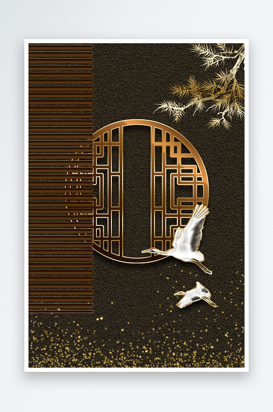 现代中式装饰画PSD模版-众图网