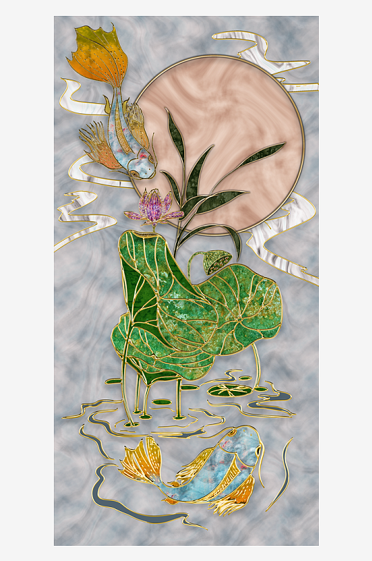 现代中式装饰画PSD模版-众图网