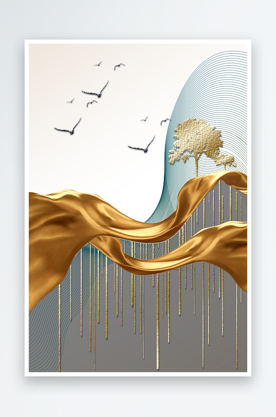 现代中式装饰画PSD模版-众图网