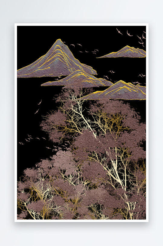 现代中式装饰画PSD模版-众图网