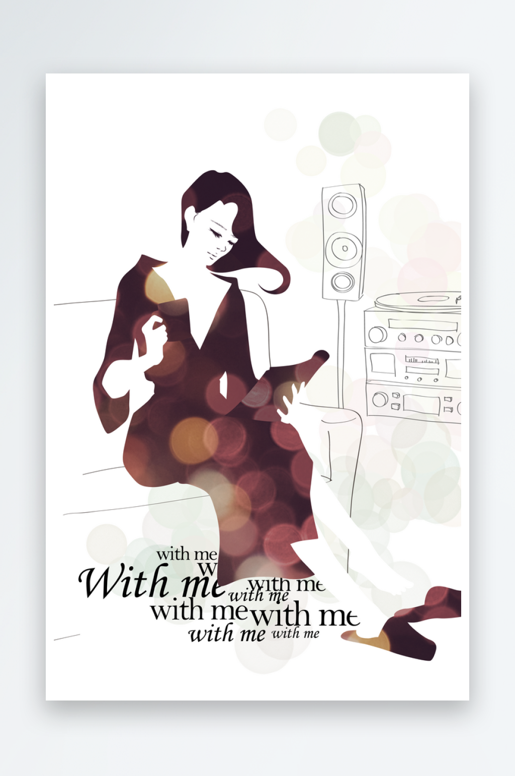 抽象时尚美女图案插画元素素材