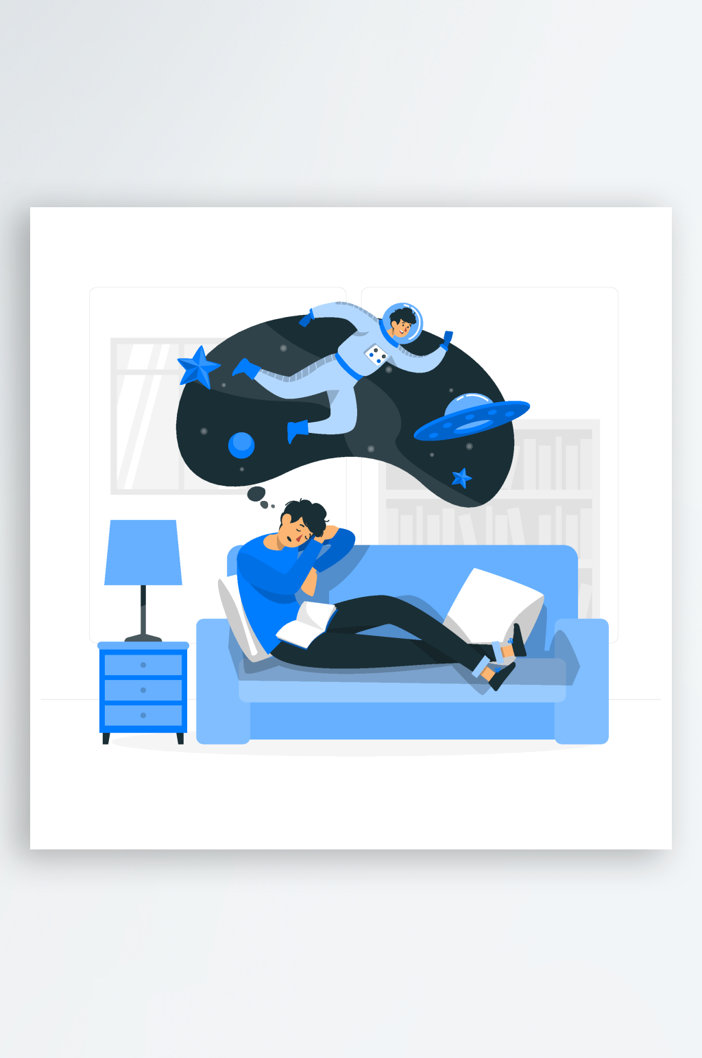 做梦矢量人物插画素材