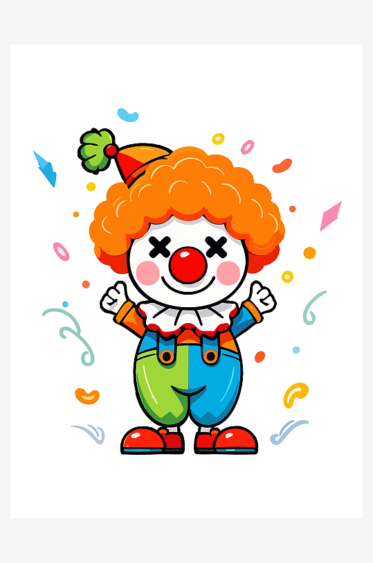 卡通小丑人物素材图-众图网