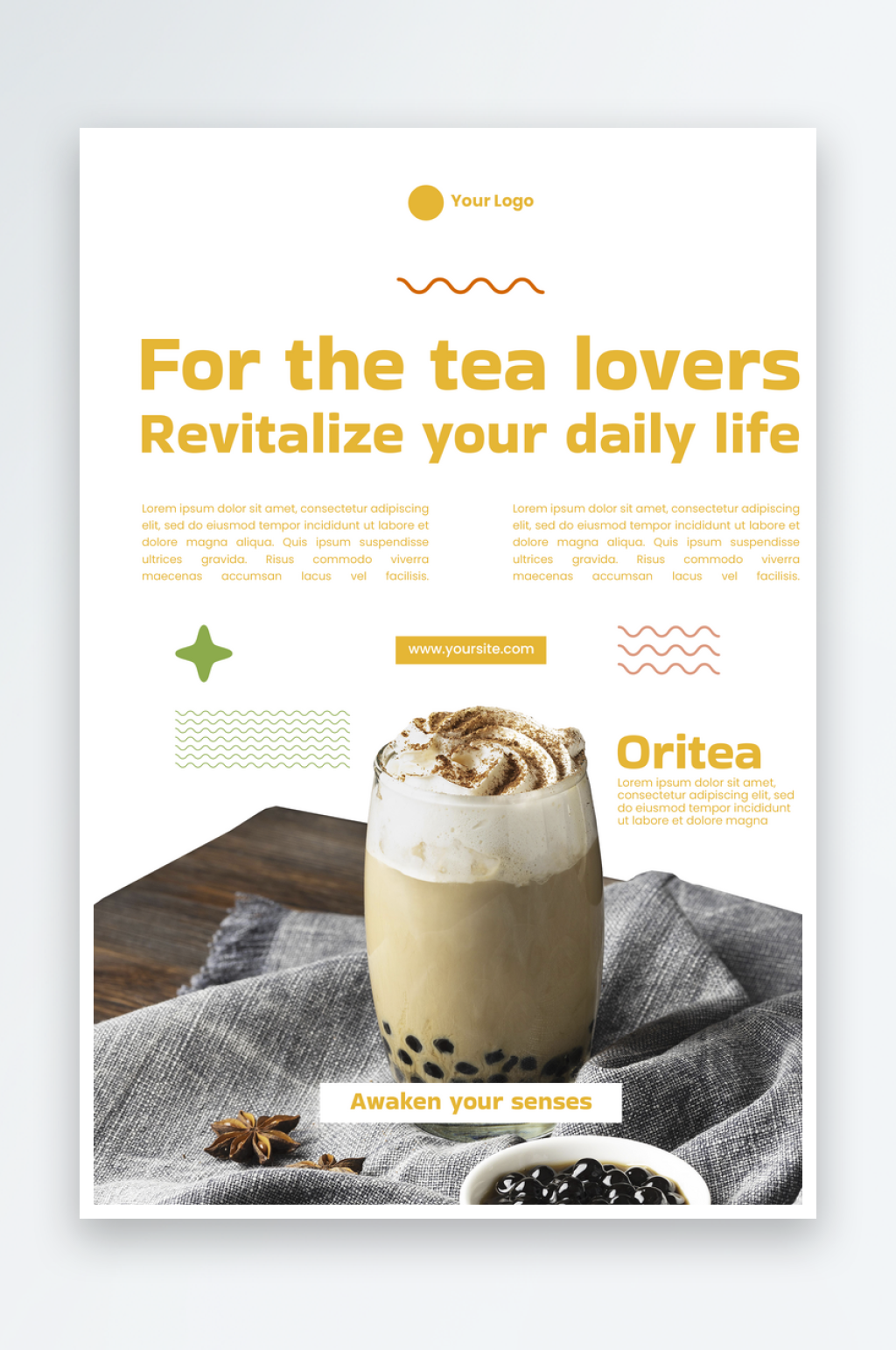 简约小清新奶茶促销海报设计素材