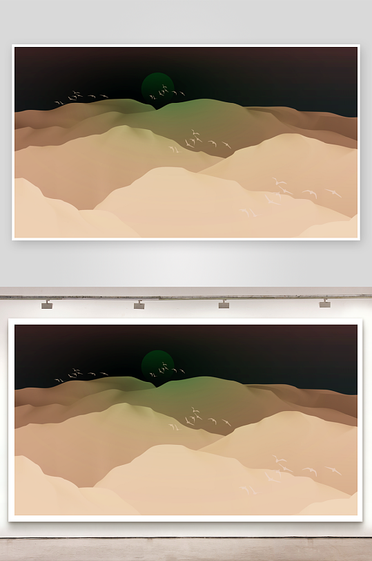 山水风景画中式装饰画挂画-众图网