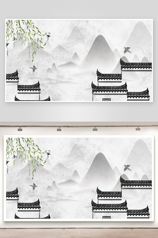 古风山水风景画装饰画-众图网