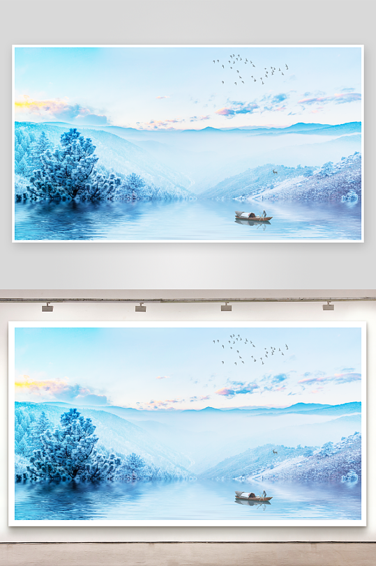 古风山水风景画装饰画-众图网