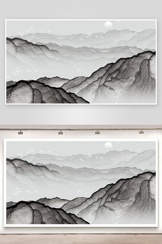 古风山水风景画装饰画-众图网