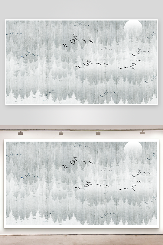 古风山水风景画装饰画-众图网