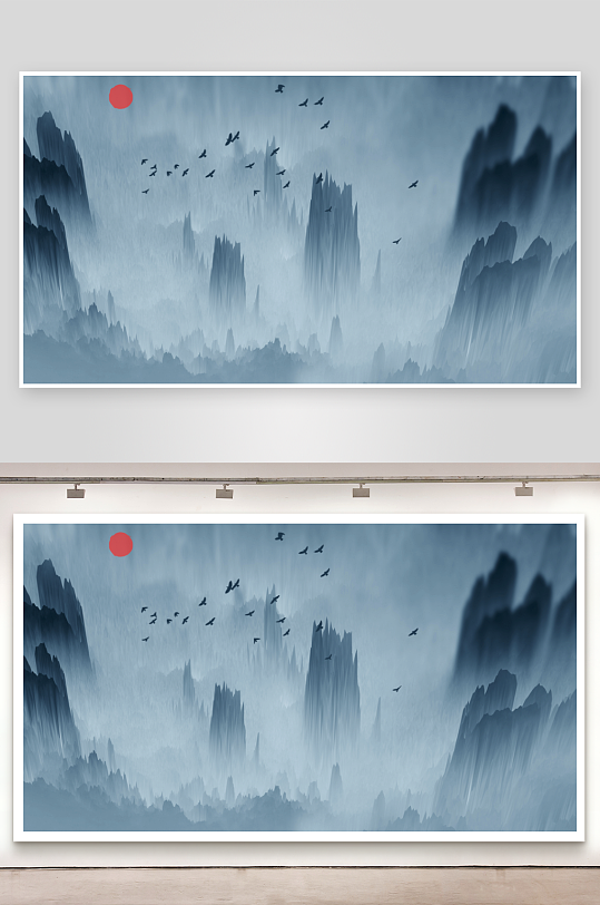 古风山水风景画装饰画-众图网