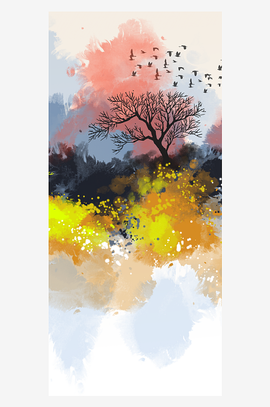 古风山水风景画装饰画挂画-众图网