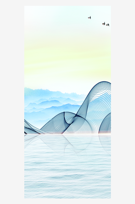 古风山水风景画装饰画挂画-众图网