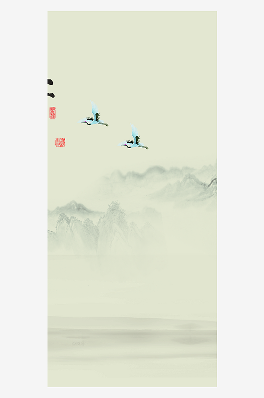 古风山水风景画装饰画挂画-众图网