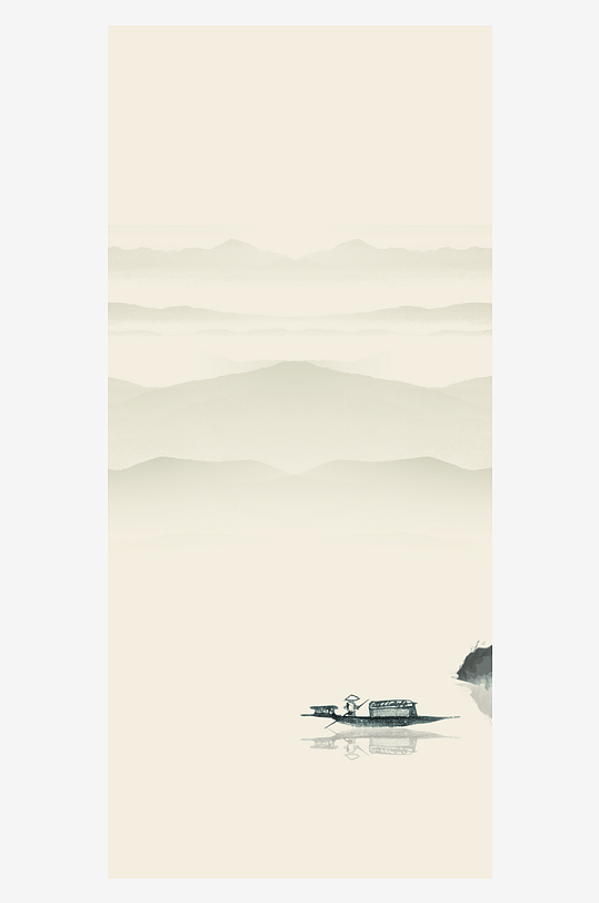 水墨山水风景画装饰画挂画-众图网