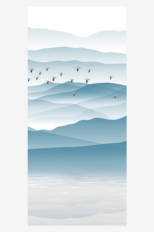 古风山水风景画装饰画-众图网