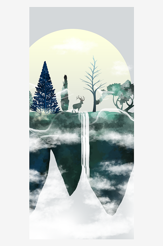 古风山水风景画挂画-众图网