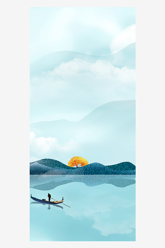 古风山水风景画挂画-众图网