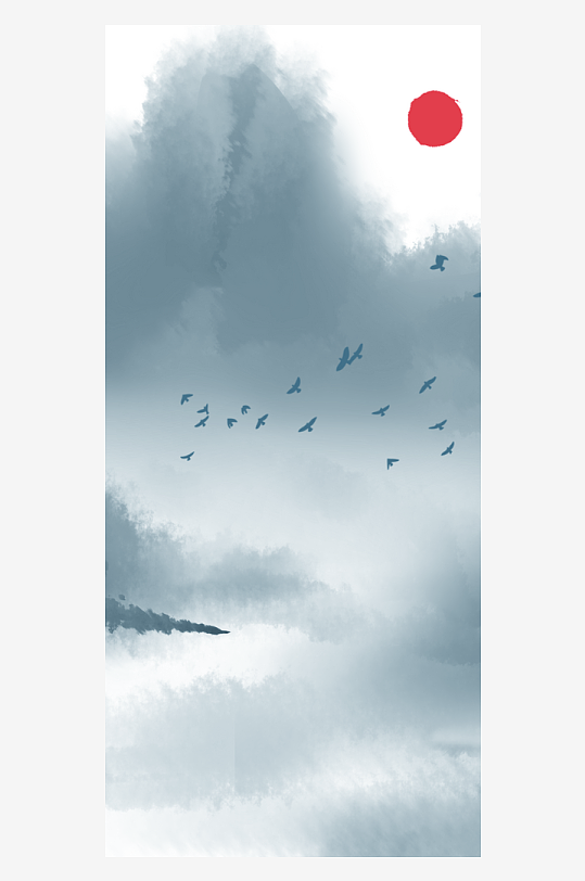 古风山水风景画挂画-众图网