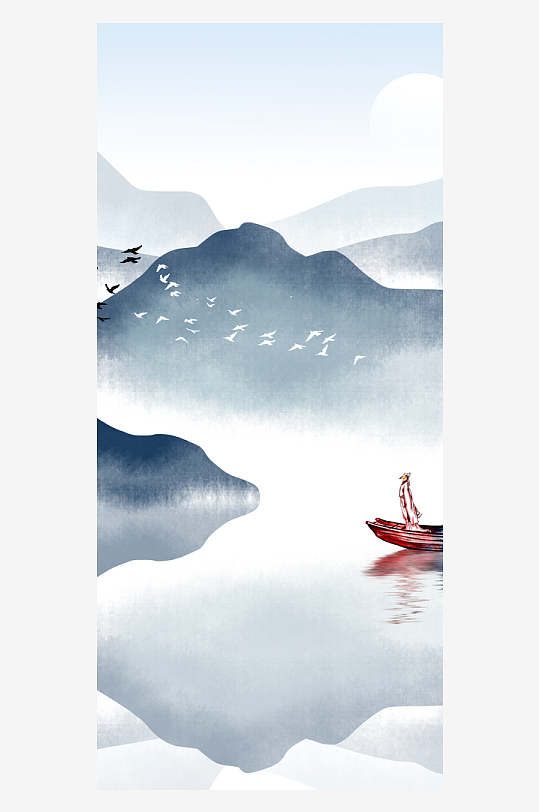 山水风景画中式装饰画挂画