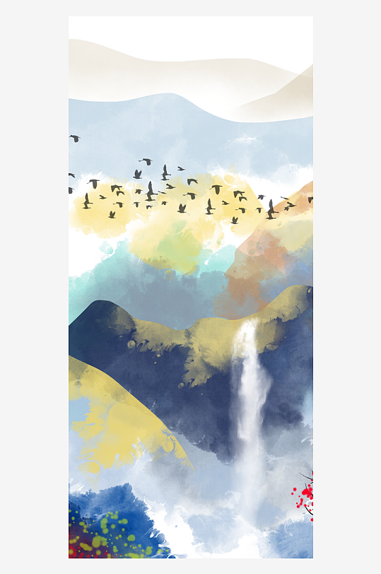 山水风景画中式装饰画挂画