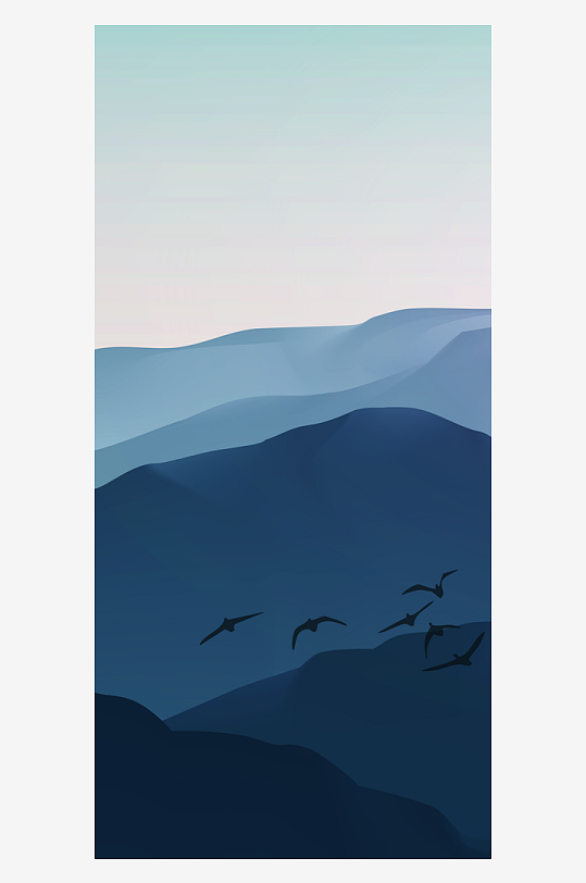 山水中式风景画装饰画-众图网