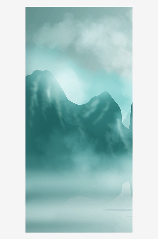 水墨山水中式风景画装饰画-众图网