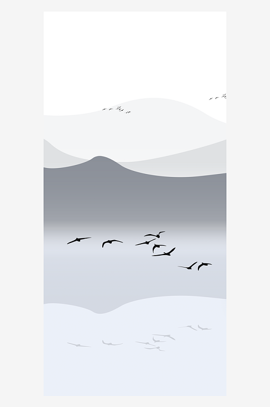 水墨山水中式风景画装饰画-众图网