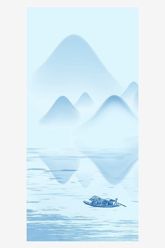 水墨山水中式风景画装饰画-众图网