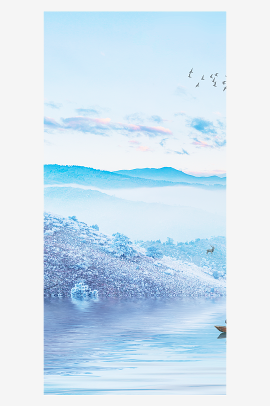 山水风景画中式装饰画-众图网