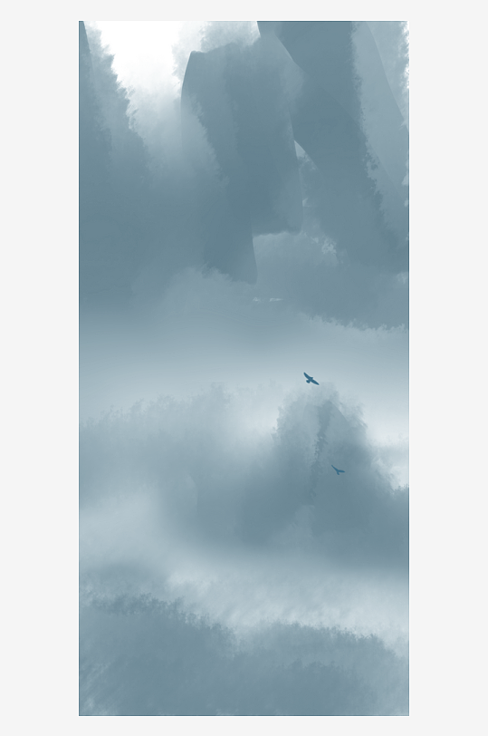 山水风景画中式装饰画-众图网