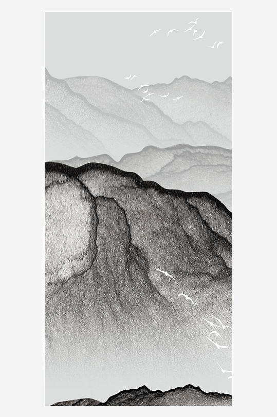 古风山水风景画装饰画-众图网