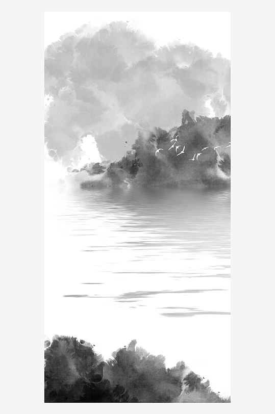 古风山水风景画装饰画-众图网