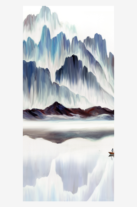 山水风景画中式装饰画挂画-众图网