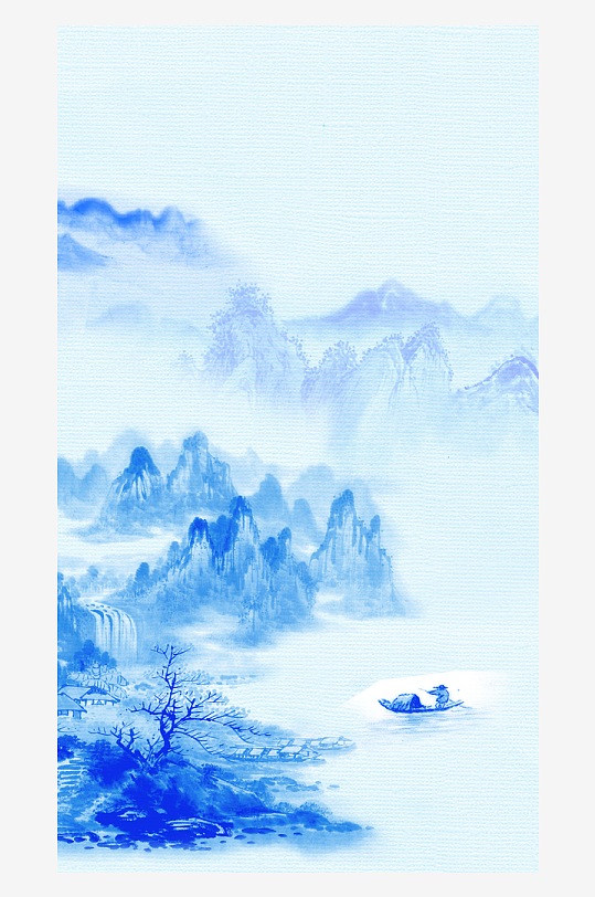 山水风景画国画装饰画-众图网