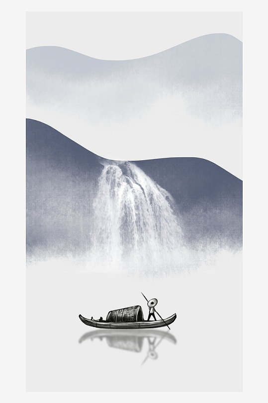 山水风景画国画装饰画-众图网