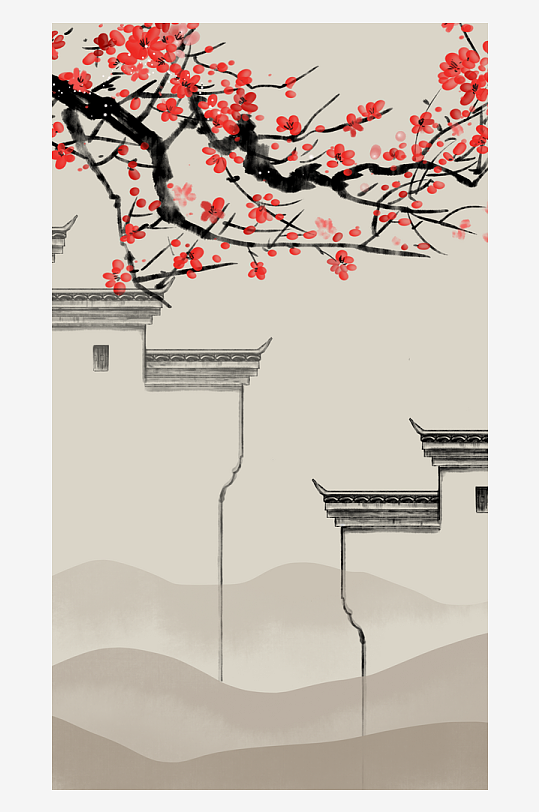 古风山水风景画装饰画-众图网