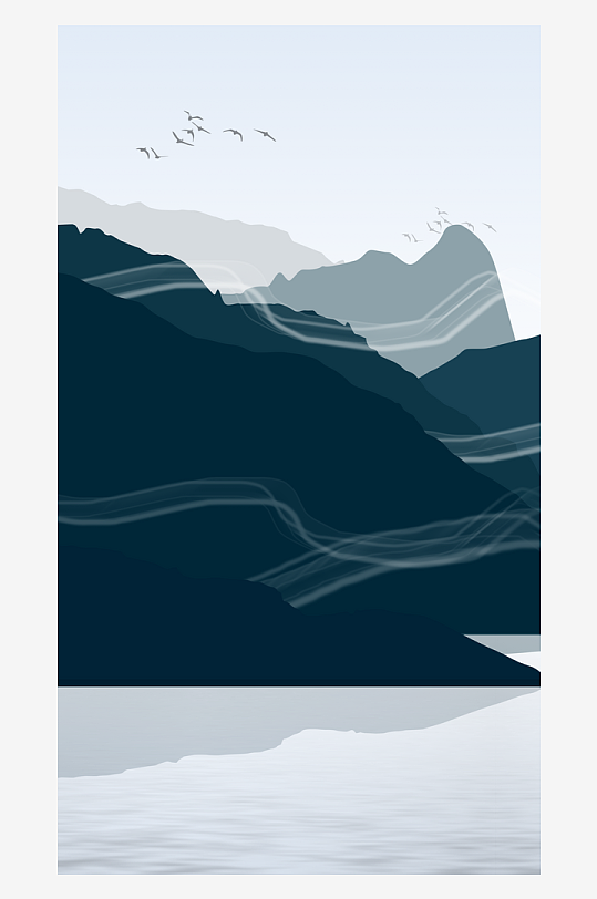 古风山水风景画装饰画-众图网