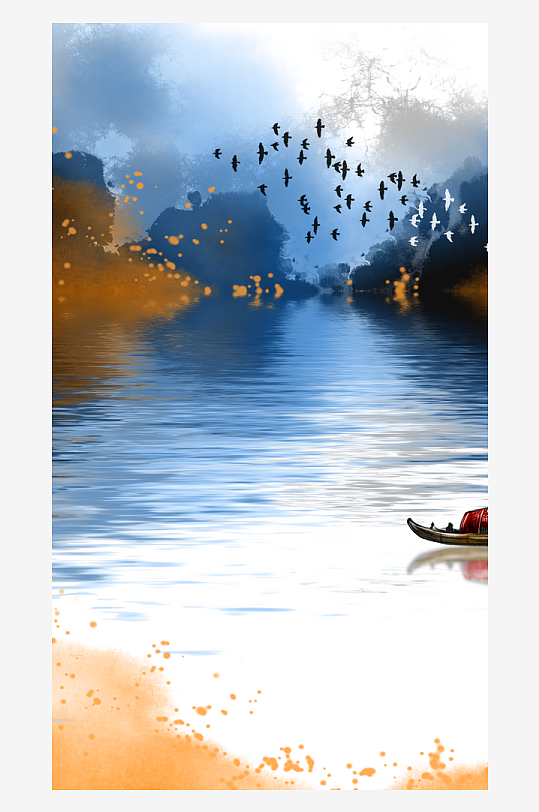 古风山水风景画装饰画-众图网