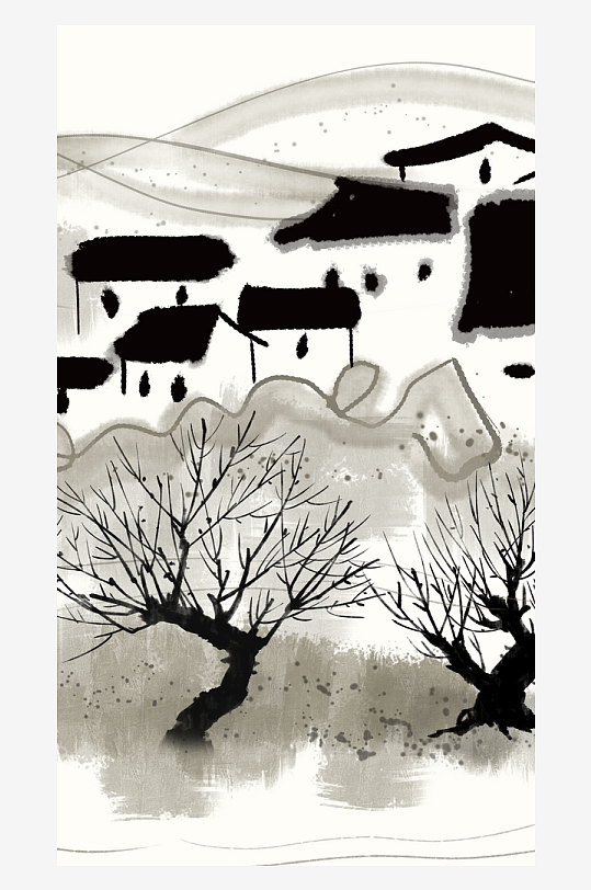 古风山水风景画装饰画-众图网