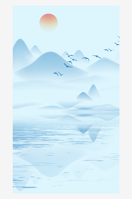 古风山水风景画装饰画-众图网