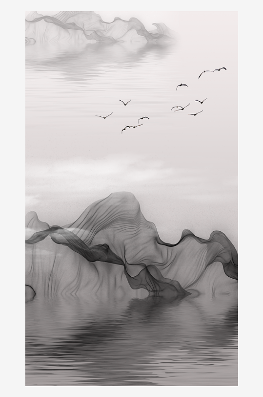 古风山水风景画装饰画-众图网