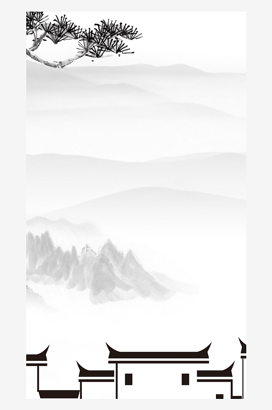 山水风景画中式装饰画-众图网