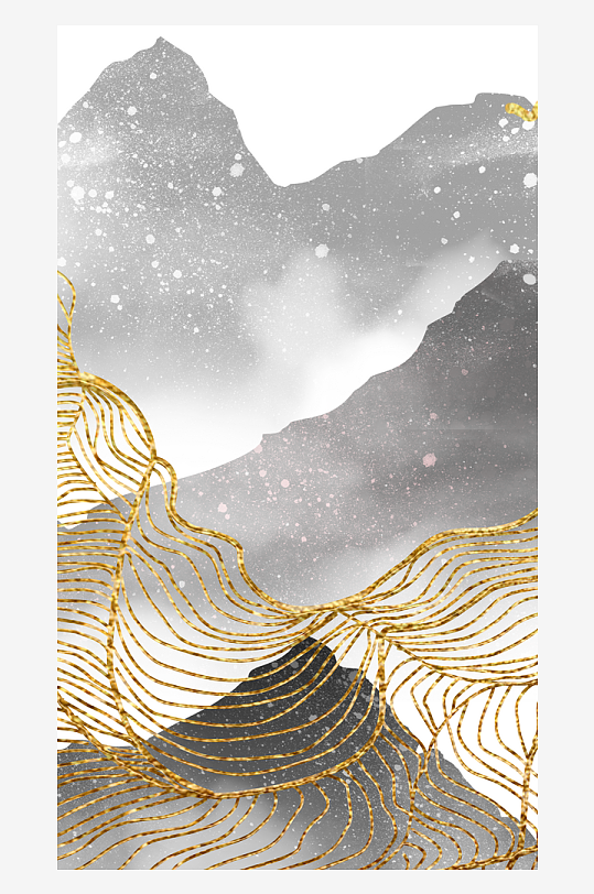 山水风景画中式装饰画-众图网