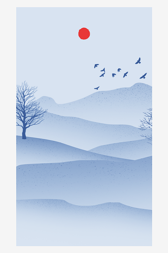 山水风景画中式装饰画-众图网