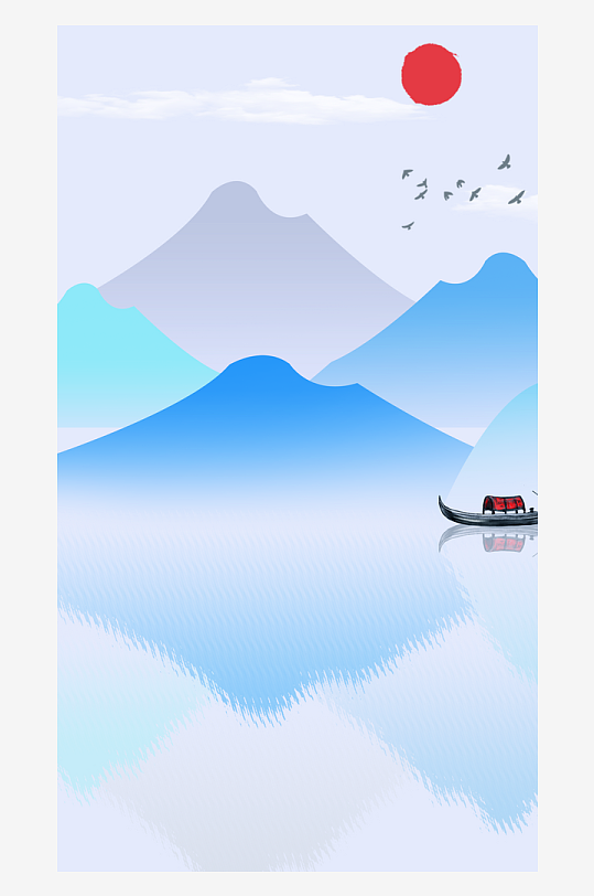 山水风景画中式装饰画-众图网