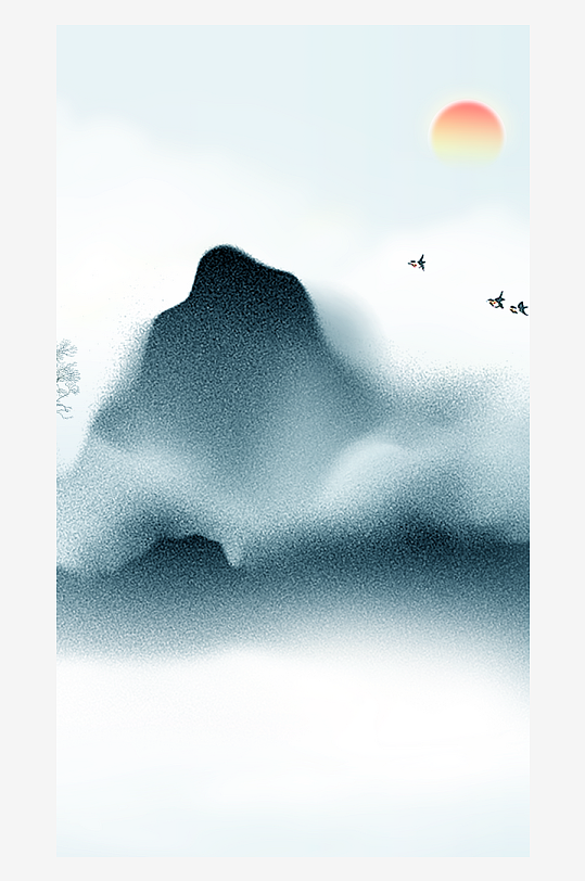 山水风景画中式装饰画-众图网