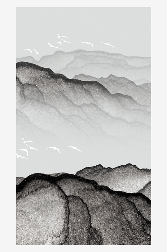 山水风景画中式装饰画-众图网