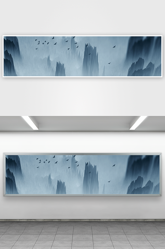 中式山水风景画装饰画-众图网